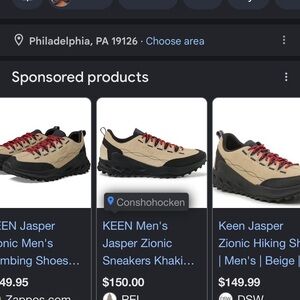 Keen Jasper Zionic Men's Beige and Black Sneakers with Red Laces